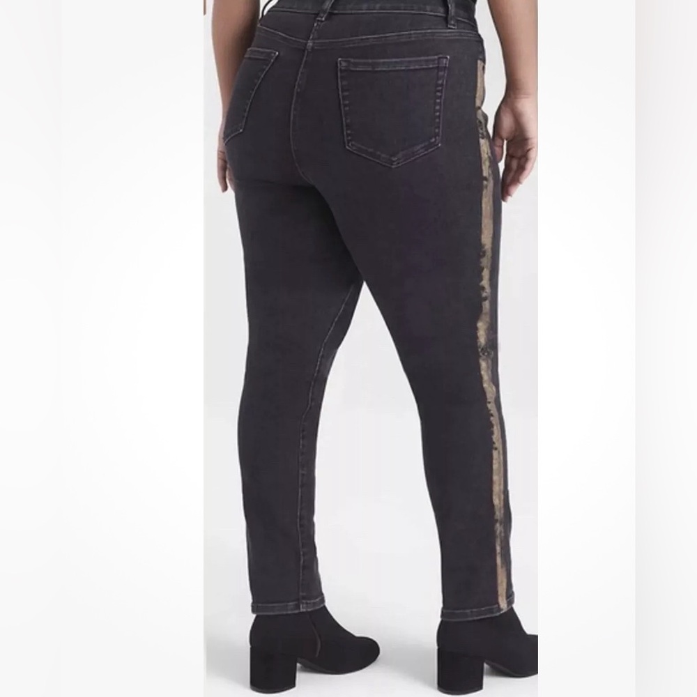 Lane Bryant Signature Fit Mid Rise Straight Dark Brown Jeans Plus Size 24 - Picture 3 of 11